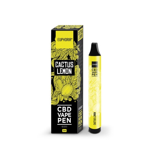 Euphoria CBD Disposable Vape Pen Cactus Lemon, 2 Ml,Euphoria CBD Disposable Vape Pen Cactus Lemon, 2 Ml